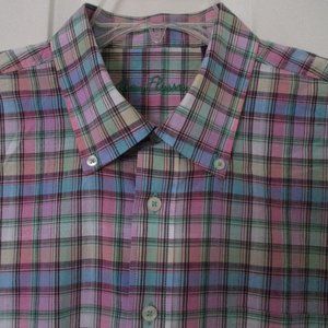 Alan Flusser Mens L/S Multicolor Cotton Button Down Casual Shirt - Size XL